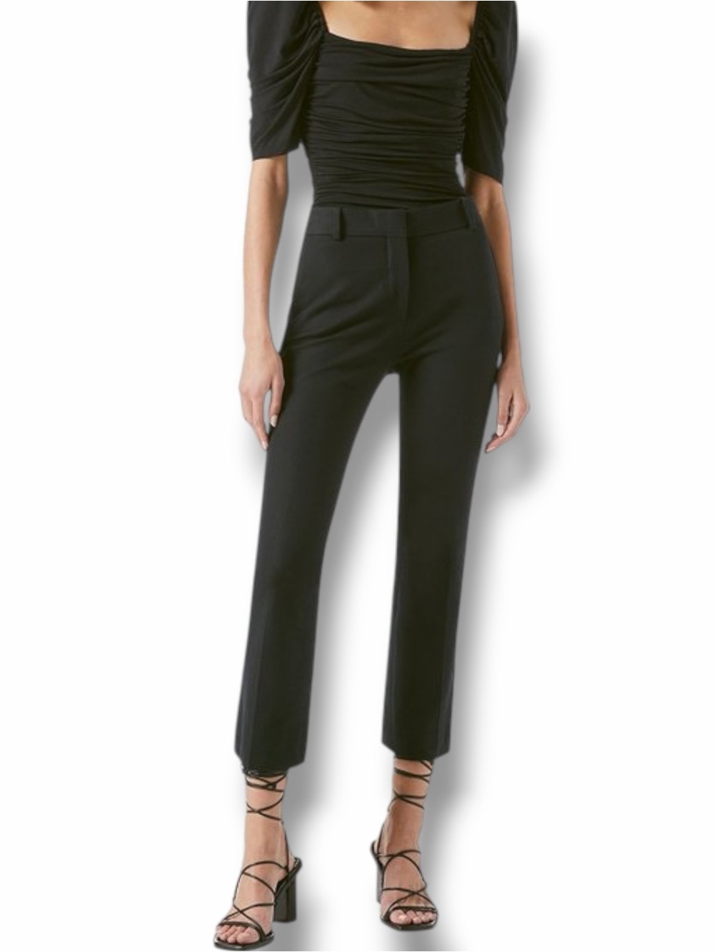 Frame Le Crop Mini Boot Trouser Black Noir Pants